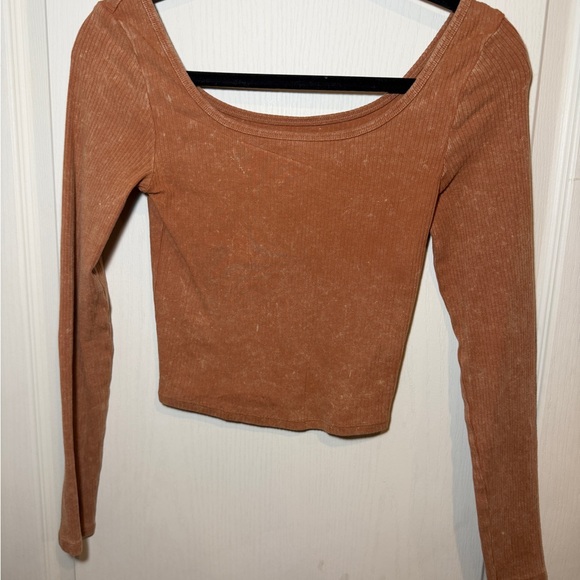 Wild Fable Ribbed Rust Crop Top - Picture 2 of 3